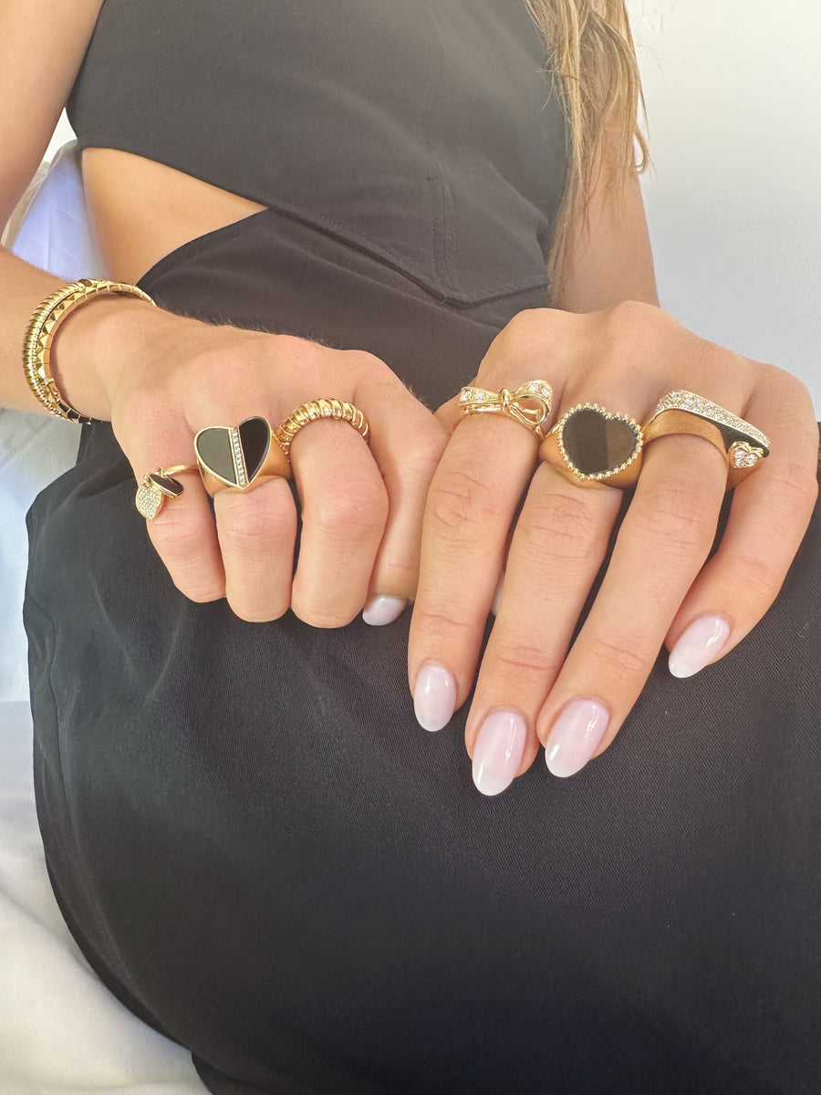 Lucrezia Onyx & Diamond Signet Ring