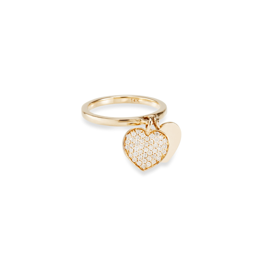 Valentina Diamond Pavé Heart Charm Pinky Ring / Dolce Amore – Dolce Amore  Heirlooms, LLC