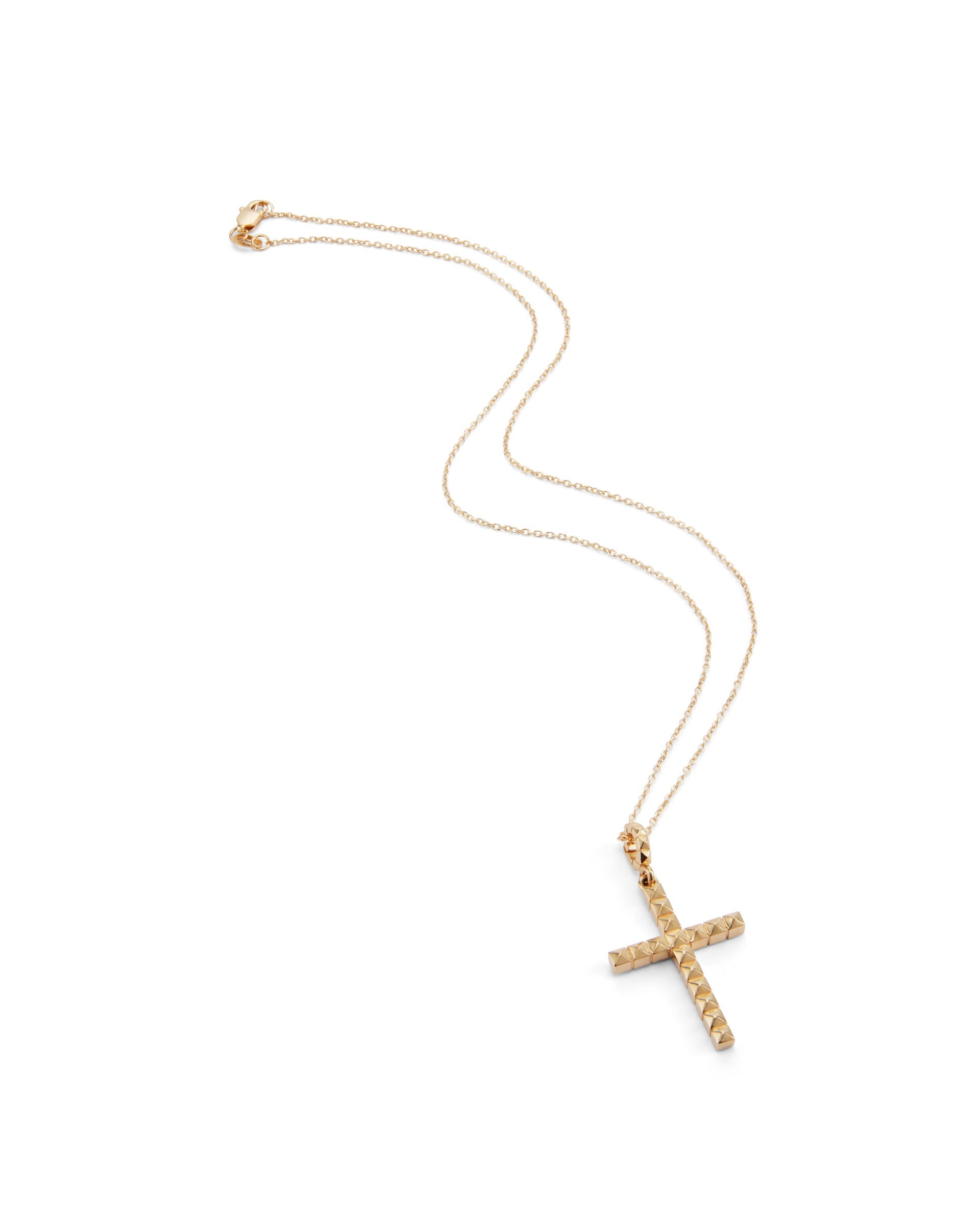 Mini Fede Studded Cross Charm in 18K Yellow Gold / Dolce Amore