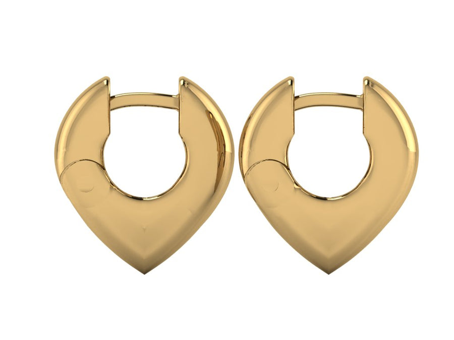 14K Gold heart shaped hoop
