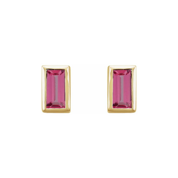 SAMPLE Pink Tourmaline Baguette Earrings