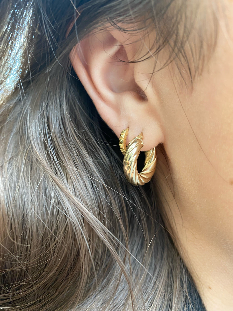 Croissant Hoop Earrings - Dolce Amore Heirlooms, LLC - Earrings