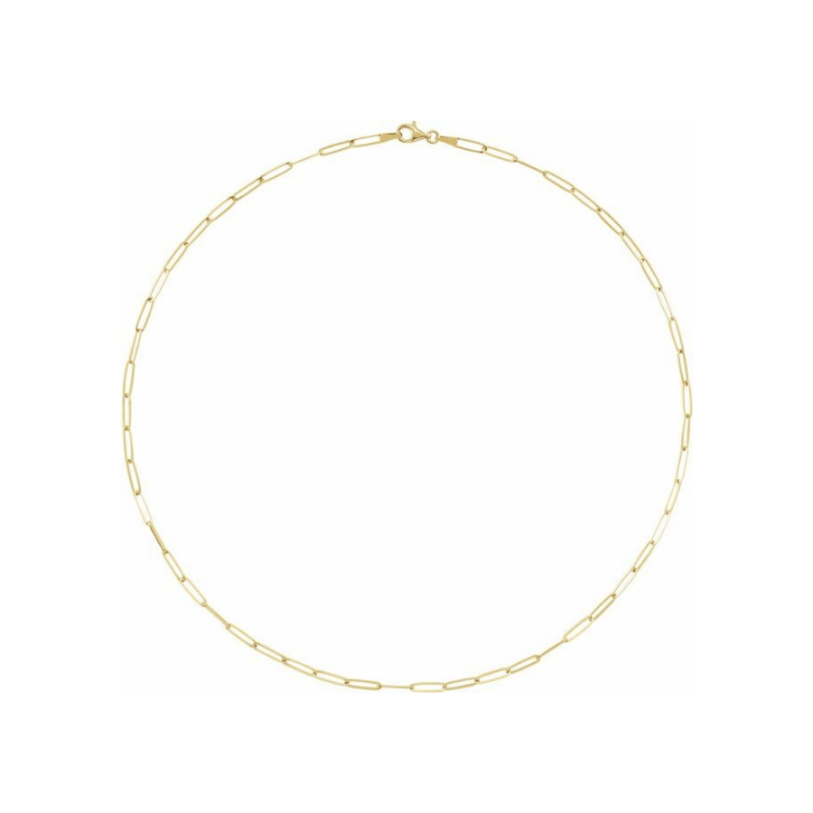 Elongated Flat Link Necklace - Dolce Amore Heirlooms, LLC - Necklaces