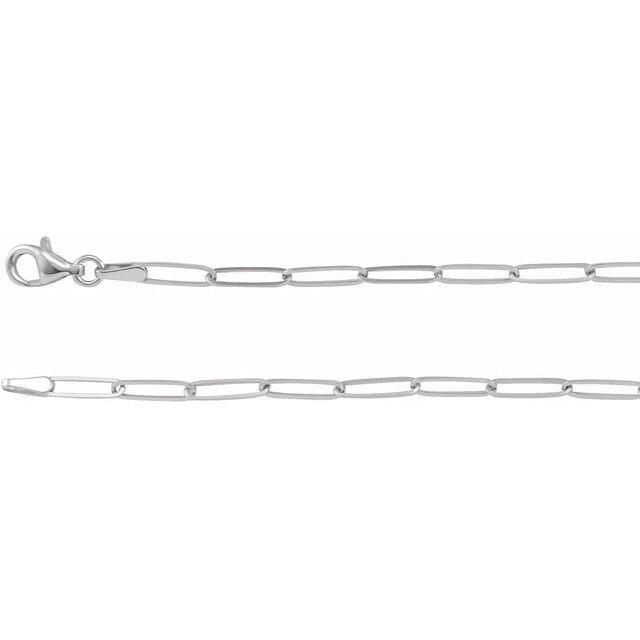 Elongated Flat Link Necklace - Dolce Amore Heirlooms, LLC - Necklaces