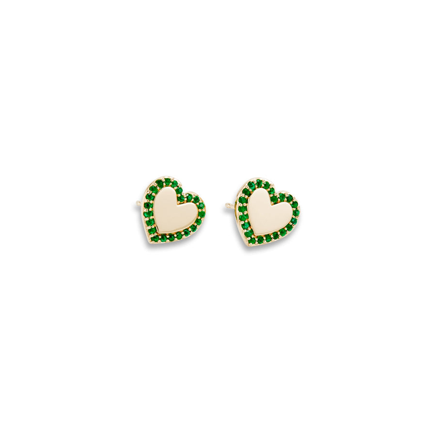 Piccolini Tu Es Belle Emerald Stud Earrings - Dolce Amore Heirlooms, LLC - Earrings