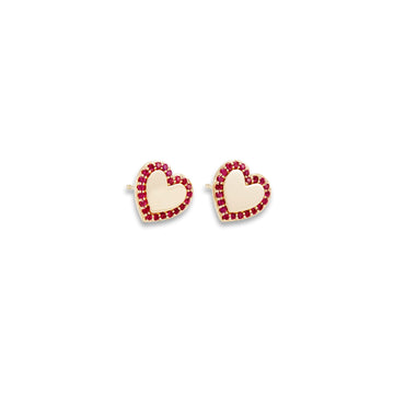Piccolini Tu Es Belle Ruby Stud Earrings - Dolce Amore Heirlooms, LLC - Earrings