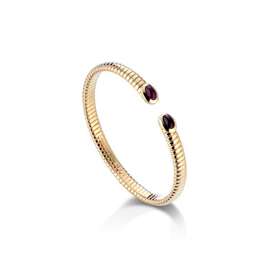 Tubogas Gold Cuff with Gemstones - Dolce Amore Heirlooms, LLC - Bracelets